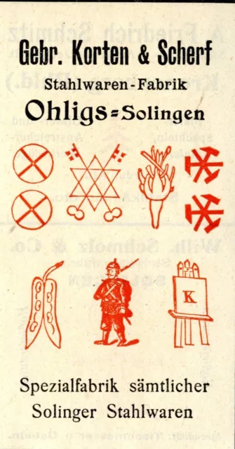 Gebr. Korten & Scherf Ohlings-Solingen STAHLWAREN-FABRIK Trademark 1908