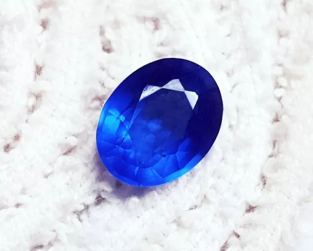 Desseré Gemme Naturel Topaze Bleu Londres Forme Ovale 6.55 CT Ggl Certifié