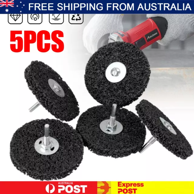 5 x 100mm POLY STRIP DISC WHEEL PAINT RUST REMOVAL CLEAN ANGLE GRINDER