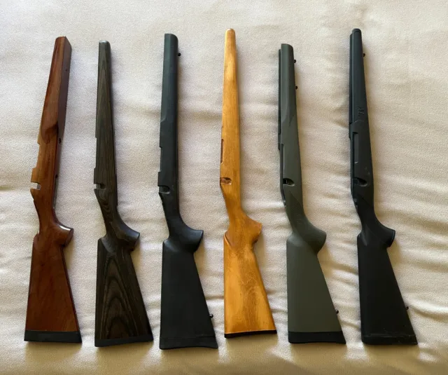 Gun Stock Lot of Six (6) Remington, Winchester, Howa, Ruger, Hogue. Wood, Syn.