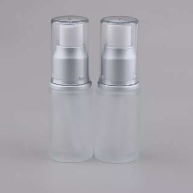 2Pcs Leer 20ml Glas-Flakon Gel-Spender mit Pumper Pumpflasche, Gel,