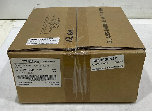 Kimble Chase Fisher 26650 125 Erlenmeyer Wide Mouth Flask Lot Of 12 373