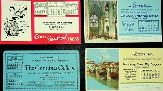 FOUR Advertising Blotters With Calendars - E11-J