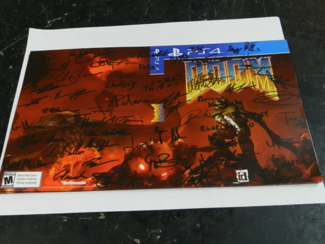 Doom Playstation 4 PS4 Autographed Game Display Designer Signed Limited Edition