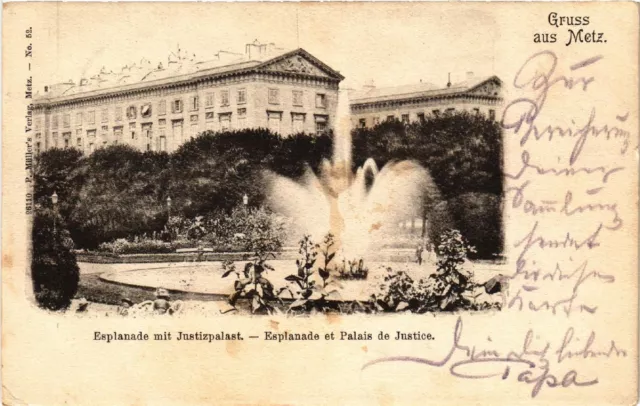 CPA AK Greeting from METZ Esplanade with Palace of Justice Esplanade et Palais (455114)
