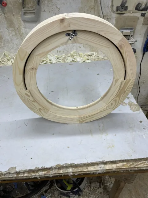 Wooden round window Opening type 500mm