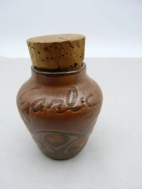 Vintage June Dyson Pottery Garlic Spice Jar, Signed, Vgc #15