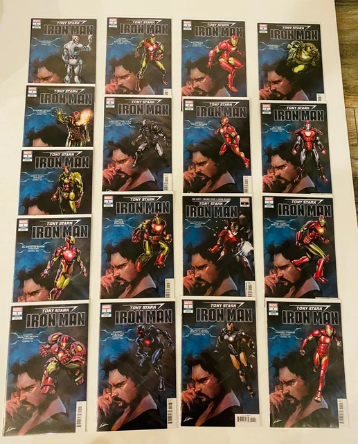 Lot Of 25 Tony Stark Ironman #1-9 Run + 17 Variants #1 2018 Marvel Nm