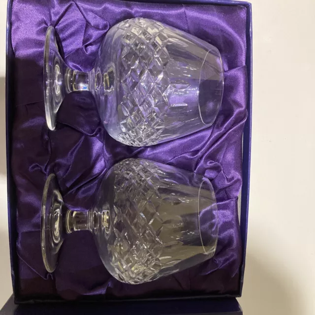 Edinburgh Crystal - Set Of 2  Brandy Glasses - Boxed