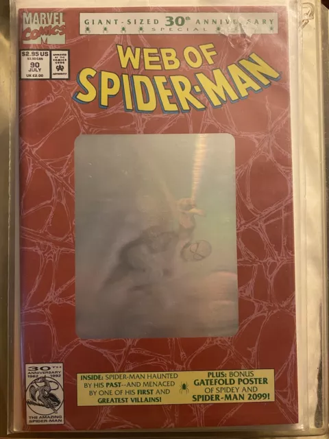 Web of Spider-Man 90 30th Anniversary Hologram Gem Mint Ungraded