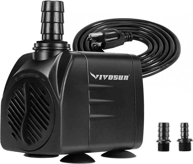 VIVOSUN Aquarium Submersible Water Pump Power Hydroponic Fountain Pond Fish Tank