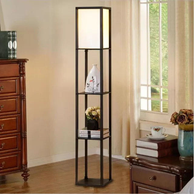 ELECWISH Floor Lamp with Shelves 3-Tier Modern Home LED Lighting Storage Shelf