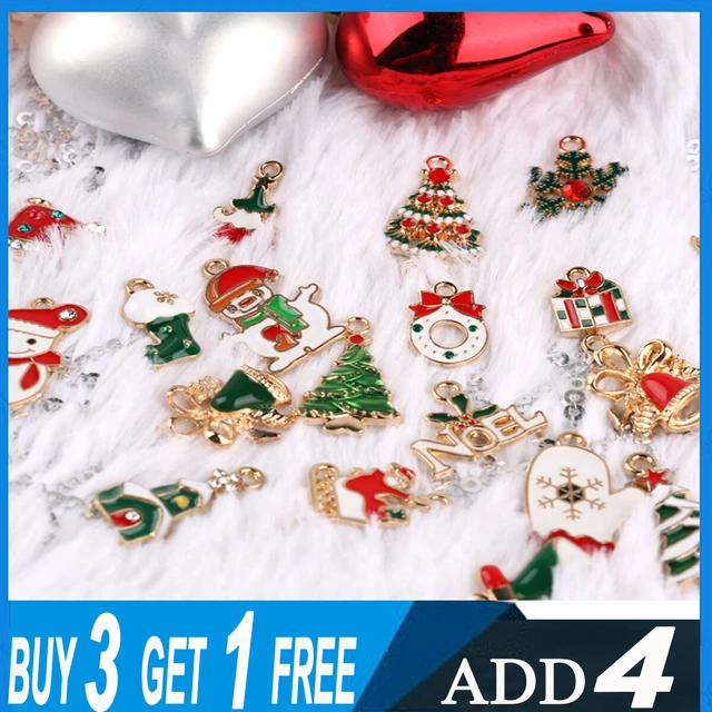 38*Mixed Christmas Xmas Series Enamel Mini Charms Pendant DIY Jewelry for Gifts