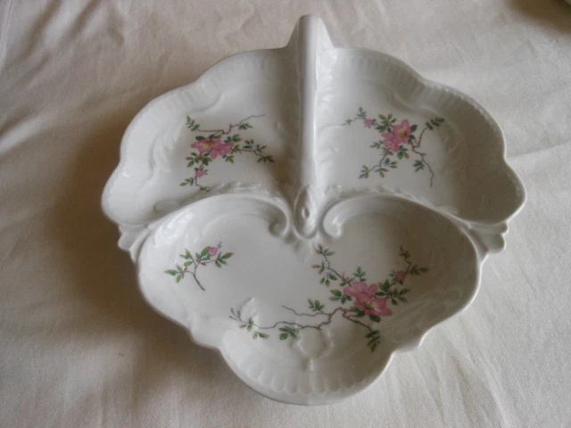 Plat De Service Apéritif 3 Compartiments En Porcelaine Mehun Multicolore Brillant