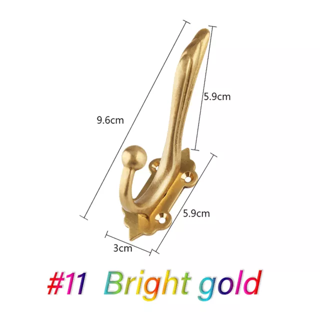 Vintage Brass Single/double Hook Up Wall Hanger Clothes Hat Coat Hall Fix Retro