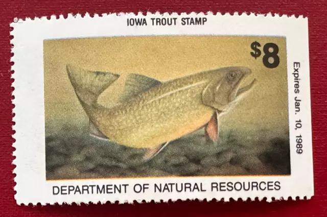 1988 Iowa State Trout Fishing Stamp IA 18CG  $8 MNH