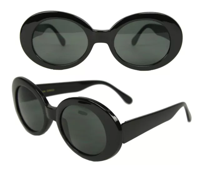 INDIE Round 60's MOD Grunge BLACK Sunglasses