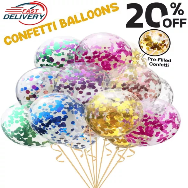 10er-Pack Konfetti-Ballons Hochzeit Geburtstag 12 Zoll Dekorationen Folie Kinder Baby Party