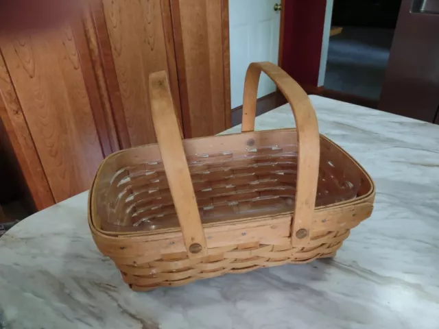 Longaberger Market Gathering BASKET w/ Double Swing Handles – 1995 13”x8”x5”