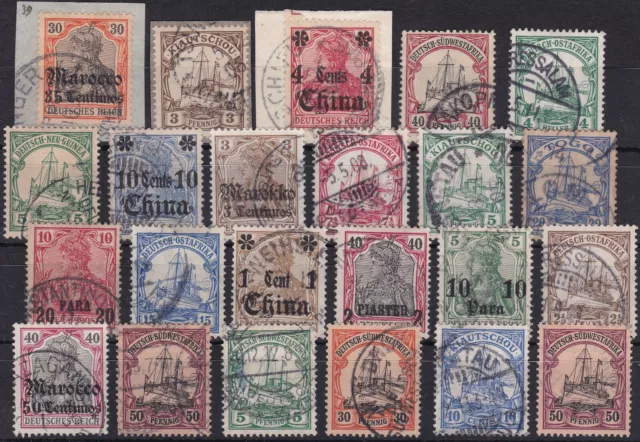 Lot Briefmarken /Briefstücke DEUTSCHE KOLONIEN, Viele Gute Stempel