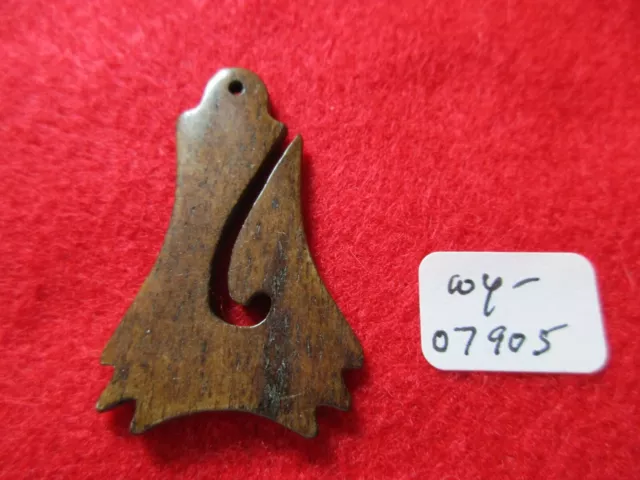 Northwest Coast Moose Antler Hook Carving, Hand Carved Pendant,   Wy-0923*07905