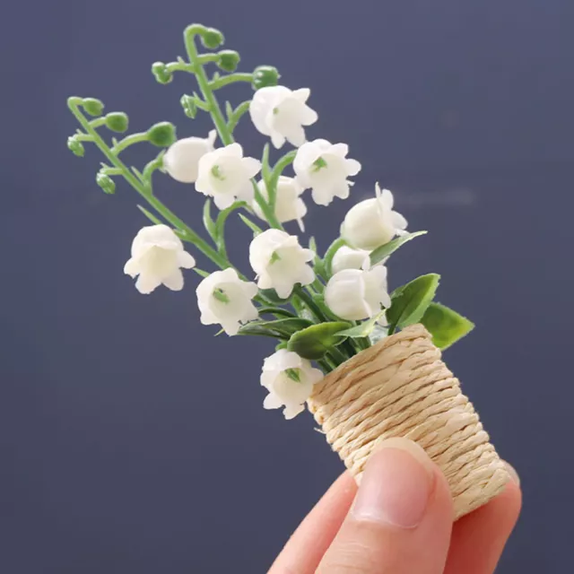 1:6 Dollhouse Miniature Mini Potted lily of the valley Model Doll's House Decor