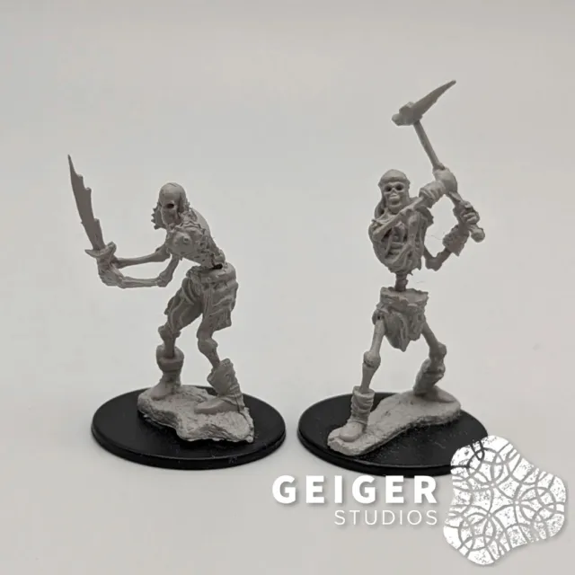 Dungeons & Dragons DND D&D Pathfinder Miniatures Minis | 2pc Skeleton Monsters