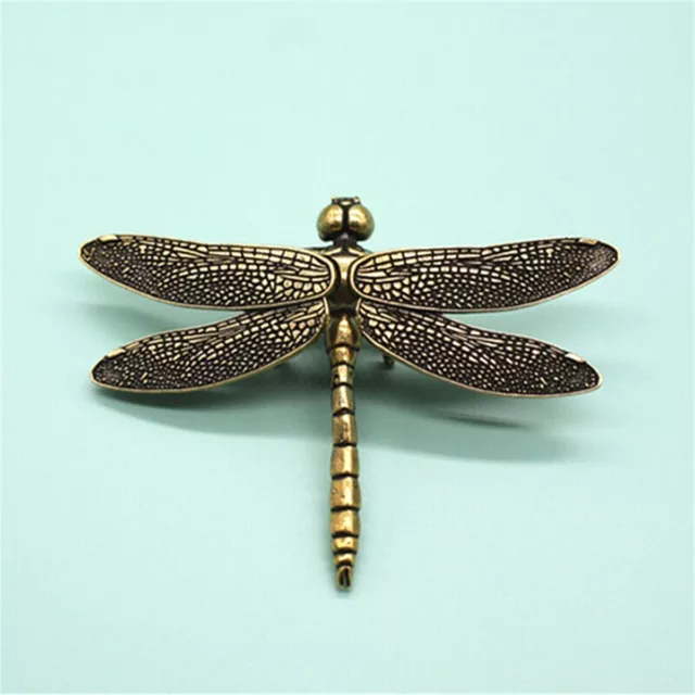 Brass Dragonfly Figurine Statue Animal Figurines Toys Home Desktop Decor Gift