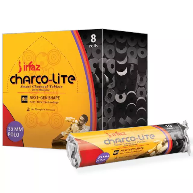 Charcoal - IRFAZ Charco-Lite Polo 35mm Quick Lite (80 Tablets) BULK