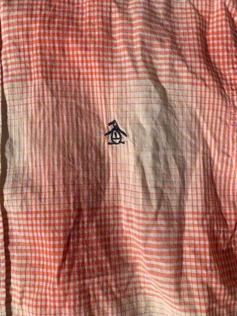 Men's Penguin by Munsingwear S/S Shirt Heritage Slim Fit Med Coral Lightw 2