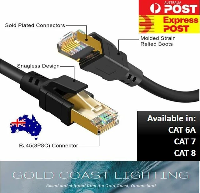 Premium Ethernet Cable CAT 8 7 6A Ultra High Speed LAN Patch Cord 1m-3m