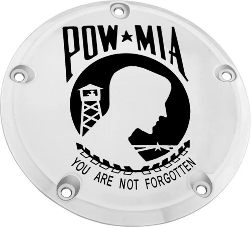 Chrome POW-MIA Derby Cover Custom Engraving POW01-46