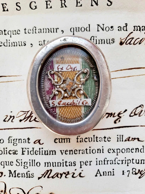 Reliquia San Eusebio Vescovo  con autentica del 1787