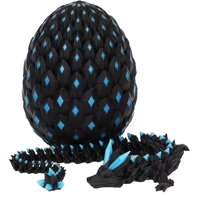 Œuf De Dragon 3D Articulé Lumineux - Figurine Articulée 20 Cm - Cadeau Déco Ou Jouet Pour Enfants Et Adultes