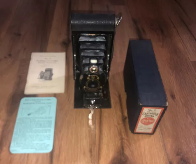 Antique 1924 Eastman Kodak Folding Cartridge Premo Camera No. 2 In Original Box