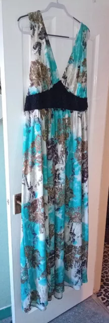 GEMMA COLLINS COLLECTION Plus Size 24 Long Maxi Dress turquoise