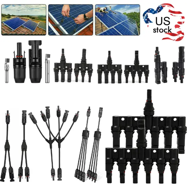 US Solar Panel T/Y Type Branch Cable Connection Waterproof Connector Extension