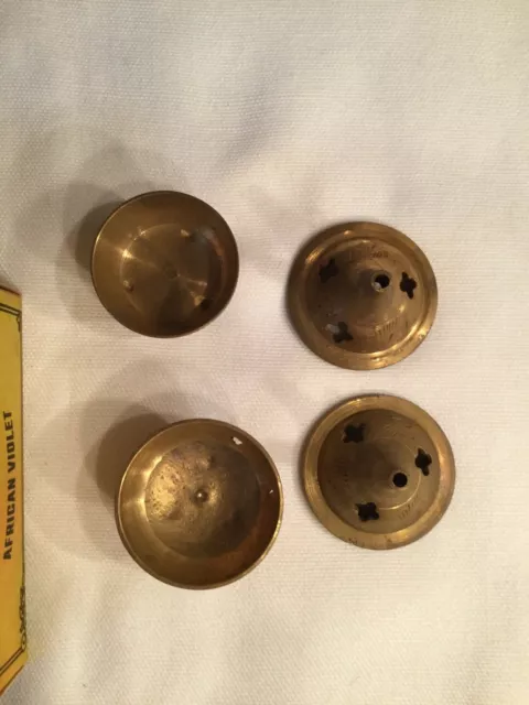 Set 2 vintage small brass incense burners free African violet cones Unused