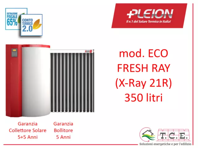 Sistema solare termico circolazione forzata PLEION ECO FRESH RAY 350 Litri Kit