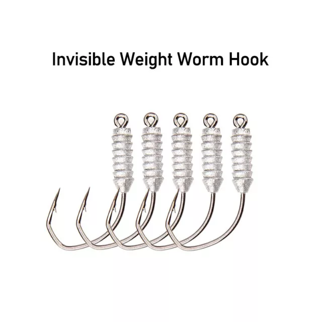 5PCS WACKY WORM Hooks Jig Head Wide Gap Lead Weighted Fishing for