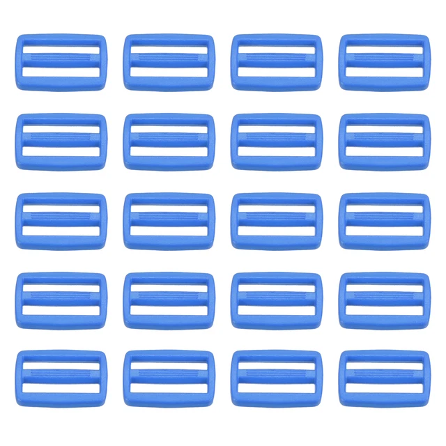 Paquete de 1" 100 hebillas deslizantes Tri-Glide correa cierre de correa azul