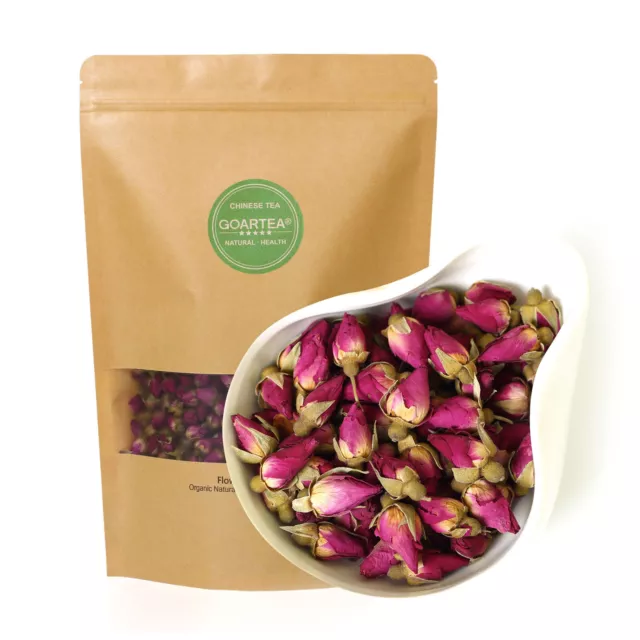 GOARTEA Natural Dried Thé Red Rose Buds Edible Petal Flower Flora Herbal Tea