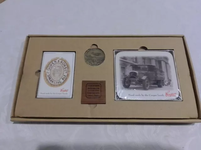 Coopers Ale Beer gift set the Leabrook years 1881-2001 cards-medallion-coasters