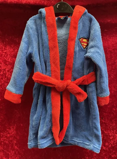 Tesco Boys Superbaby Red Blue Dressing Gown