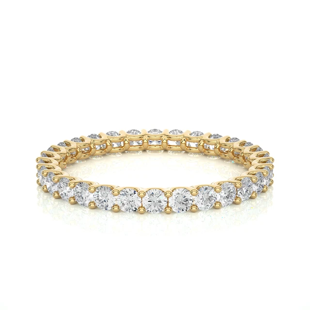 18KT Gold Eternity Bnad Ring Wtih Natural Diamond Gift For Her