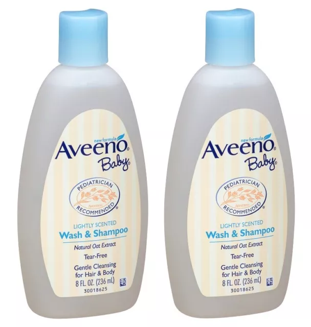 2 Pack Aveeno Baby Wash And Shampoo Lightly Scented Wash And Shampoo 8Oz Each