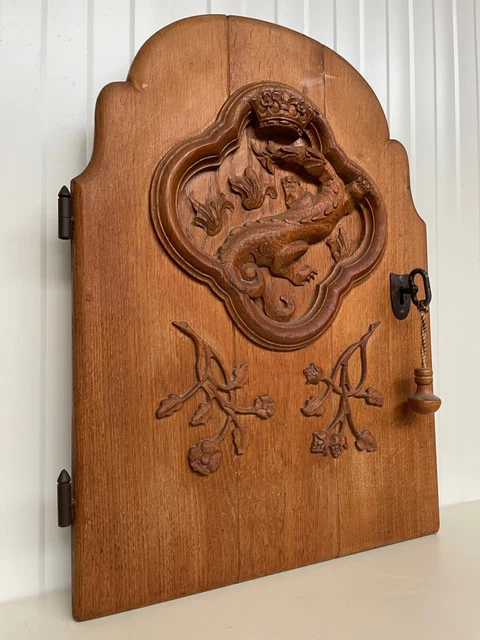 Stunning Thick Gothic Mythological Door panel with dragon/lizard/gargoyle 4