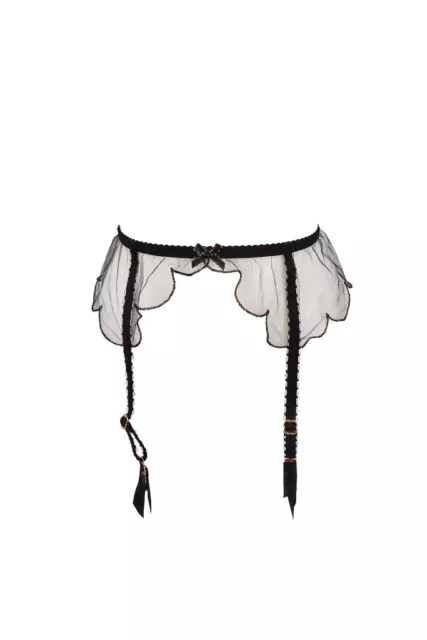 AGENT PROVOCATEUR Womens Garter Belt Metallic Elegant Sheer Black Size AP 3