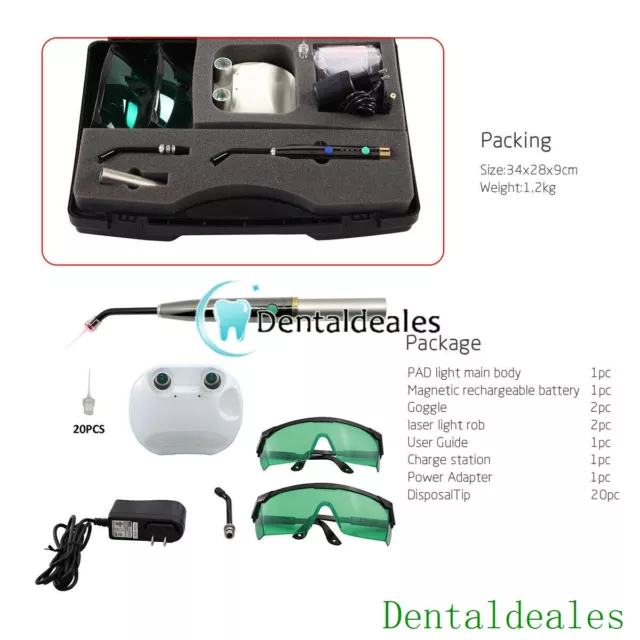 650nm Láser de desinfección fotoactivado dental Luz PAD tratamiento odontologia 3