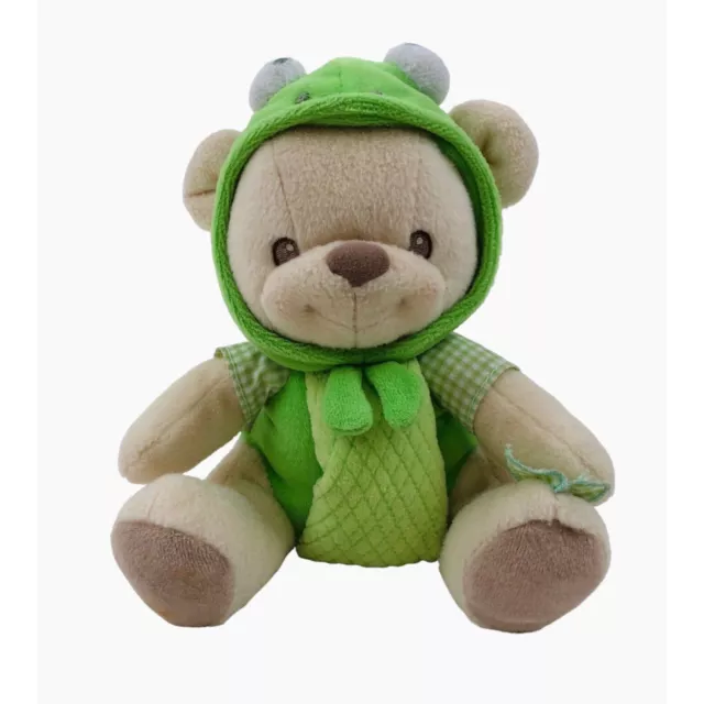 Fisher Price Nature Bearries Plush Green Frog Teddy Bear Stuffed Animal Rattle